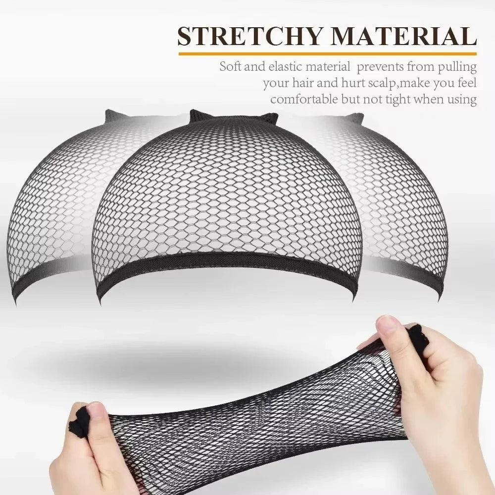 5 PiecesPackage High Quality Stretchable Elastic Hair Nets Open Ends Mesh Net Wig Caps for Hair Styling