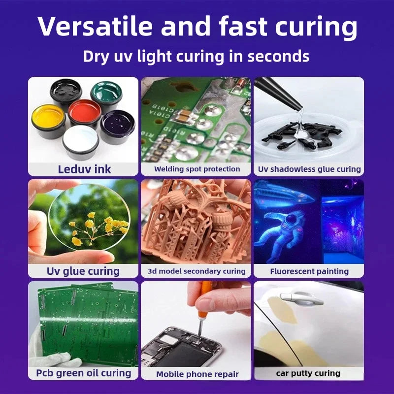 600W 395nm 405nm Ultra High Intensity UV Curing Lamp Shadowless Glue Drying UV Light  Glue Resin Ink Paint LCD Screen Curing