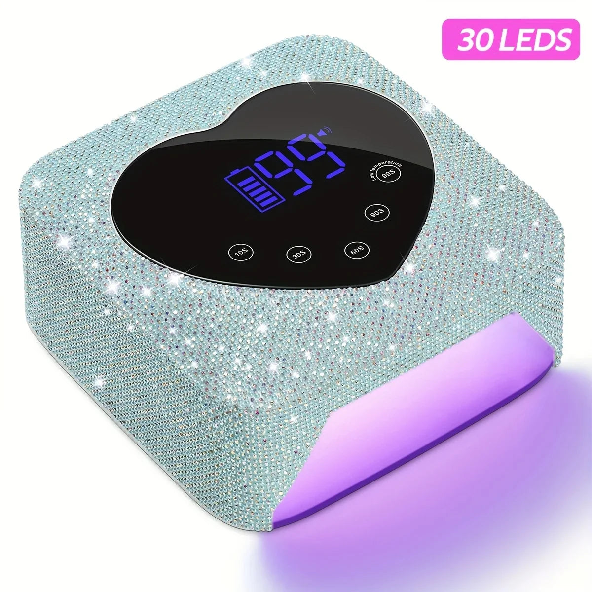 72W Cordless UV Nail Lamp Rechargeable 30 LEDs Nail Dryer with 5 Timer Settings UV Cabin Manicure Light for Nails Nail Art Tools