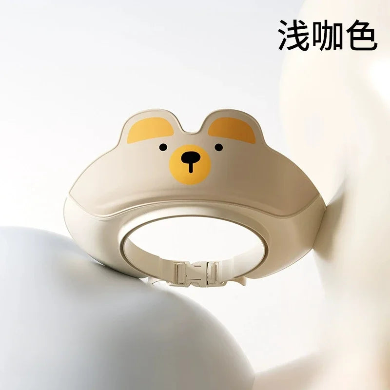 Adjustable Children Shampoo Cap Dinosaur Baby Shower Cap Cartoon Bath Visor Infant Hair Shield Ear Protection Waterproof