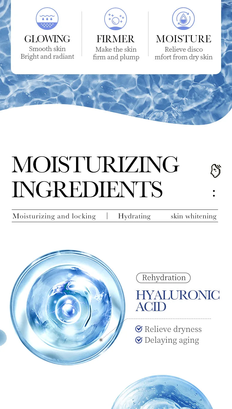 10Pcs Hyaluronic Acid Mask Facial Skin Care Firming Moisturizing Mask Facial Skin Care Products
