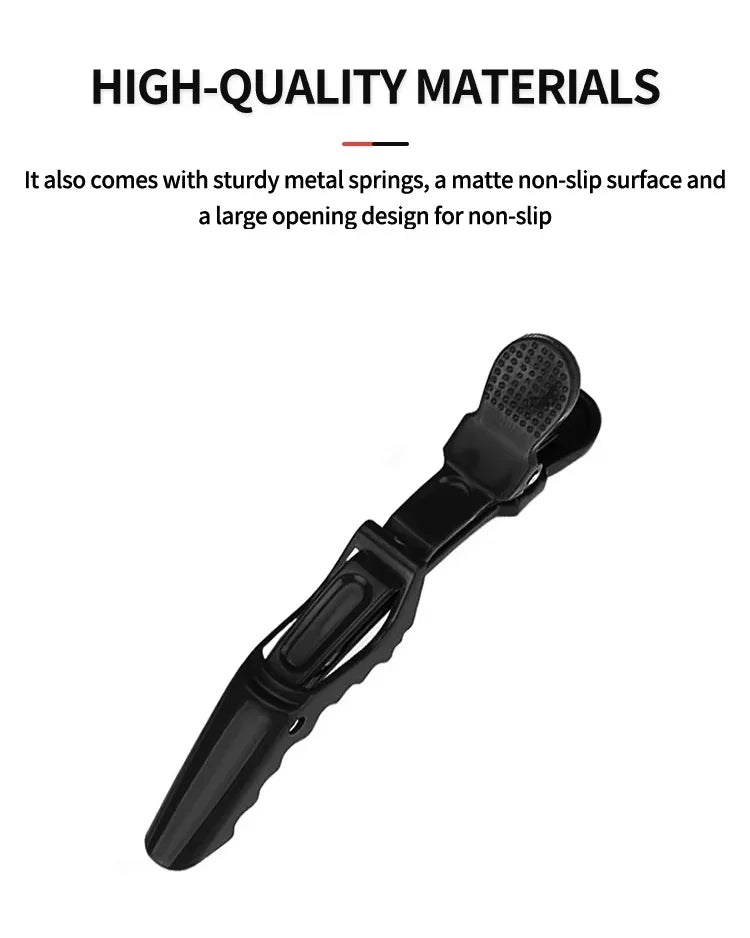 6Pcs Hairdressing Alligator Clip Salon Perm Hair Dye Plastic Hairpin Wig Clip Haircut Partition Styling Clip Supplies