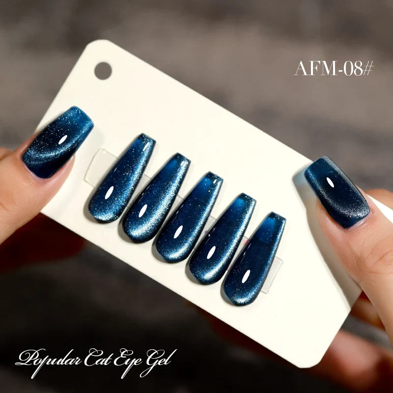 AS 15ml Mint Green Color Cat Magnetic Gel Nail Polish Sparkle Glitter Gel Varnish Semi Permanent for Summer Manicure DIY Gift
