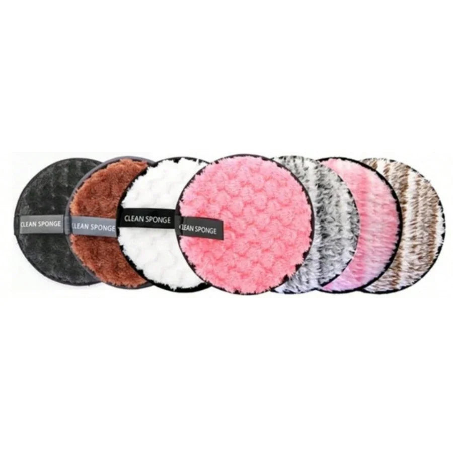 5pcs Soft Skin Makeup Remover Cleansing Polyester Tools For Men And Women