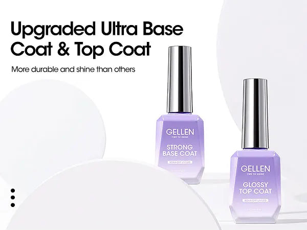 18ml Top Coat Base Coat Gel Set Nail Art No Wipe Soak Off Ultra Glossy Top UV LED Cured Long Lasting Nail Supplies