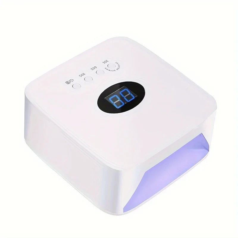 54W Cordless UV LED Nail Lamp with 30 Beads Rechargeable Professional Nail Dryer with 3 Timer Settings for Home and Salon Use