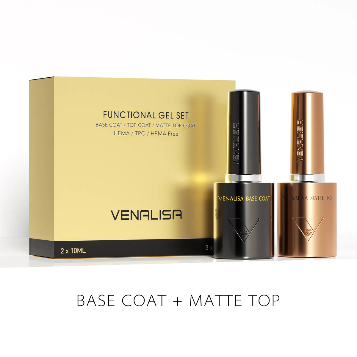 2/3/5pcs/Kit Venalisa 10ml Glossy Color Nail Gel Polish Combo HEMA FREE Long Wear Top Coat Kit Soak Off UV LED Gel Nail Manicure