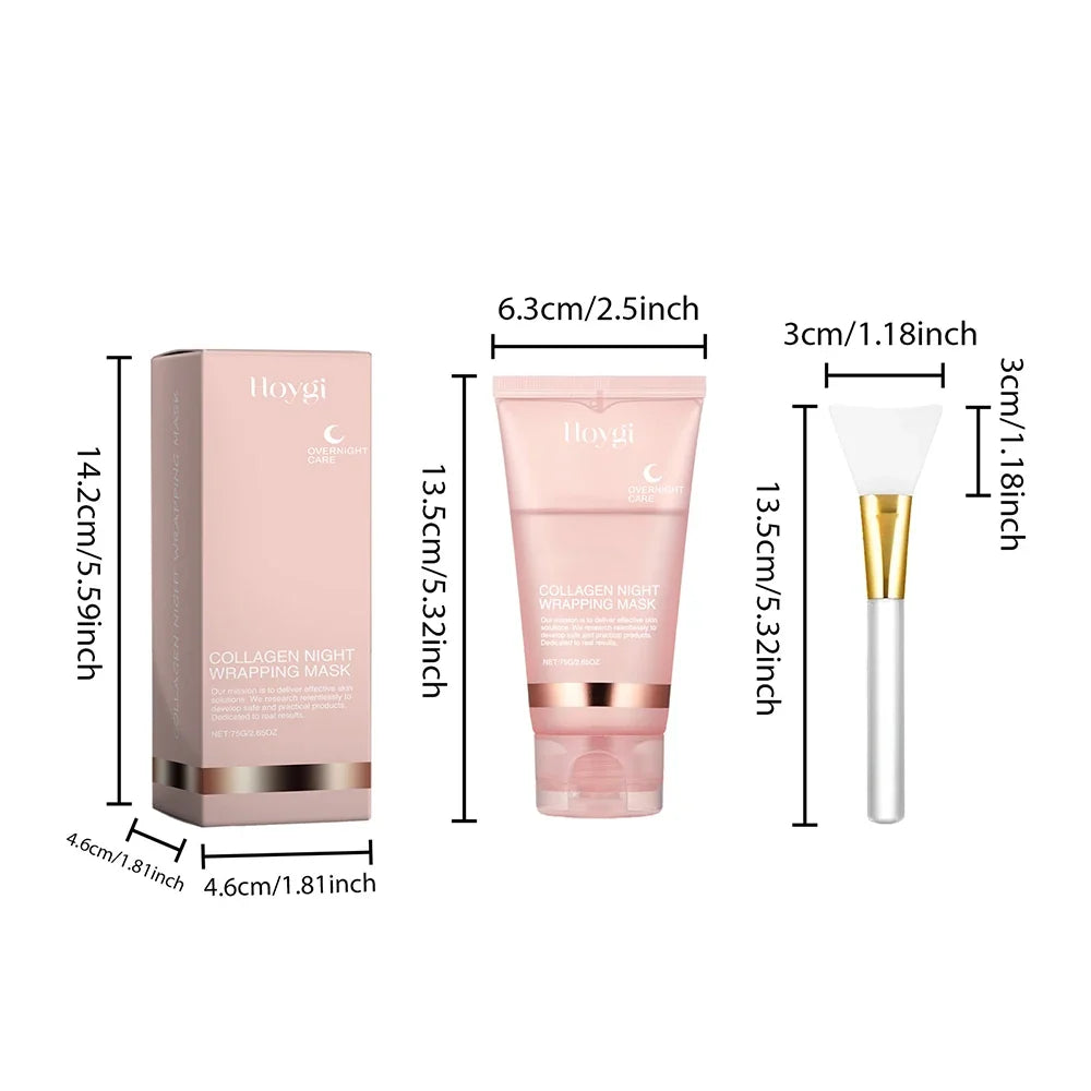 Collagen Peel Off Facial Mask + Kojic Acid Turmeric Overnight Wrapping Mask Anti Aging Nourishes Glowing Skin Peel Off Face Mask