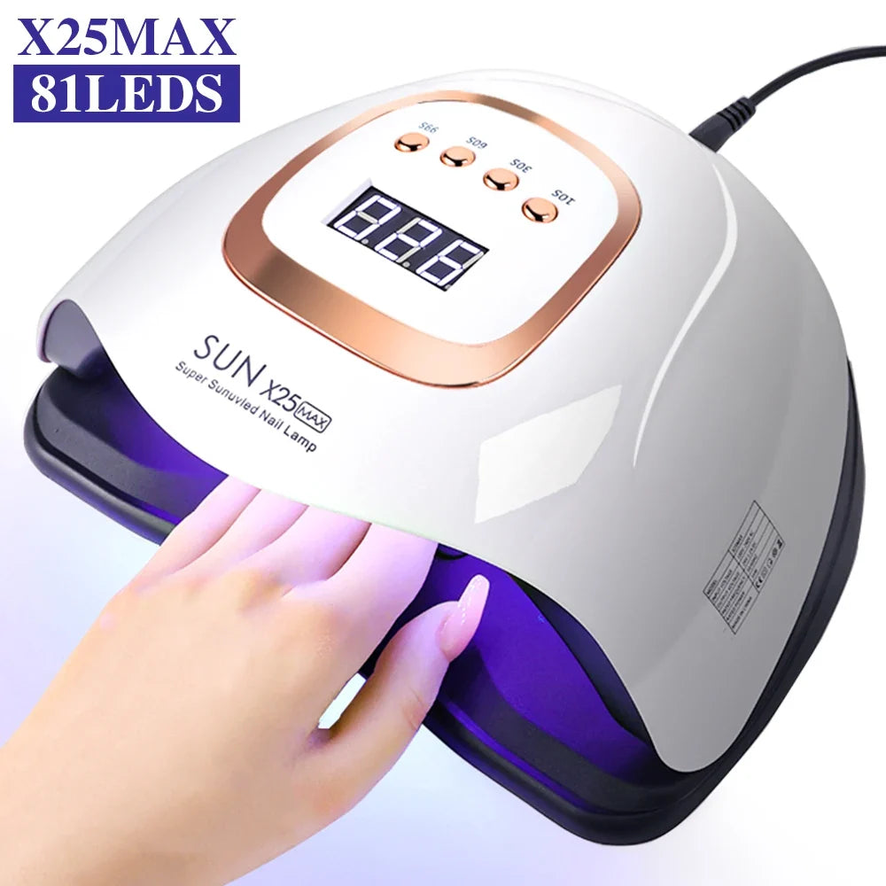High Power 81LED UV Lamp for Nails Drying Quick Curing All Gel Nail Polish Professional Powerful UV Light Dryer Manicure Salon