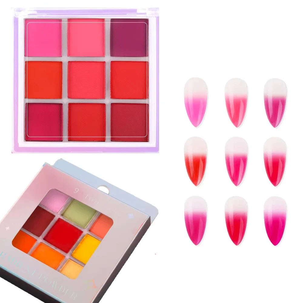 40 Color Ultimate Palette Matte Finish Nail Glitter Powder Long-Lasting Gradient Rainbow  Blush High Pigment Nail Makeup Kits