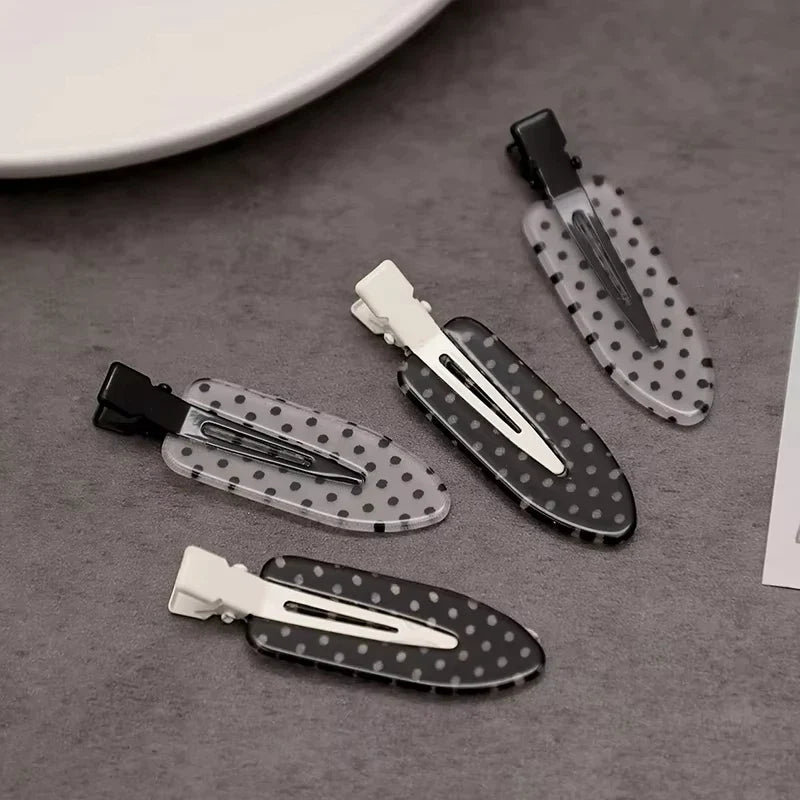 Black White Polka Dot Acrylic Hair Clips Minimalist Secure Hold Suitable for Daily Wear Party Outfits Hair Styling Accessories