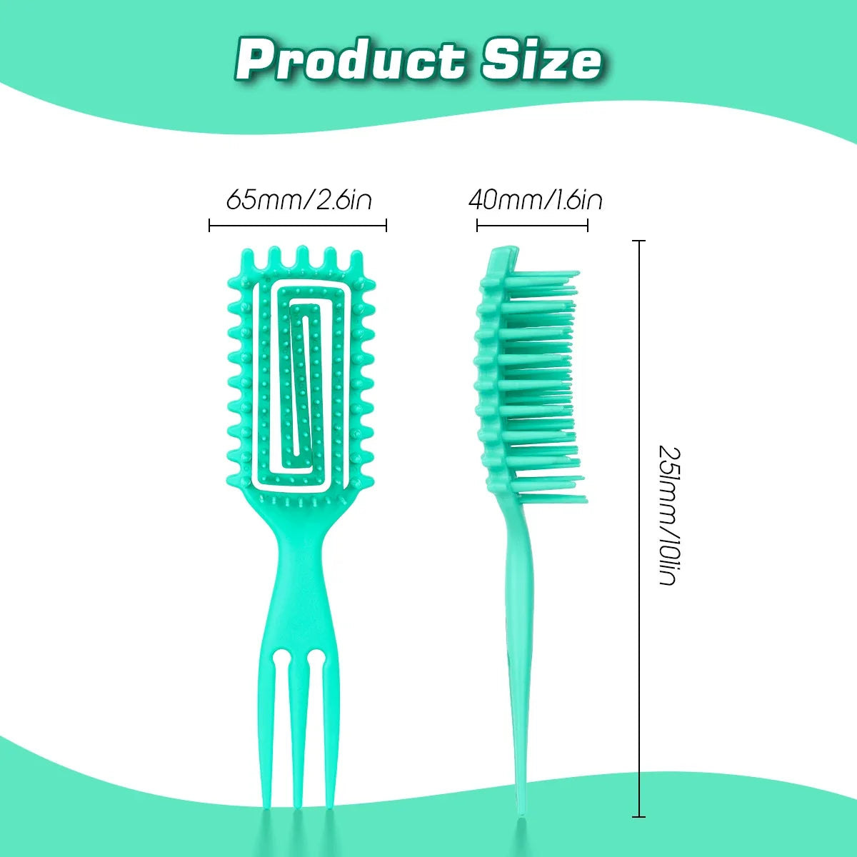 3 in 1 Curl Define Styling Brush Hollow Out Detangling Hair Brush Tangled Hair Comb Shaping Defining Curls Barber Styling Tools