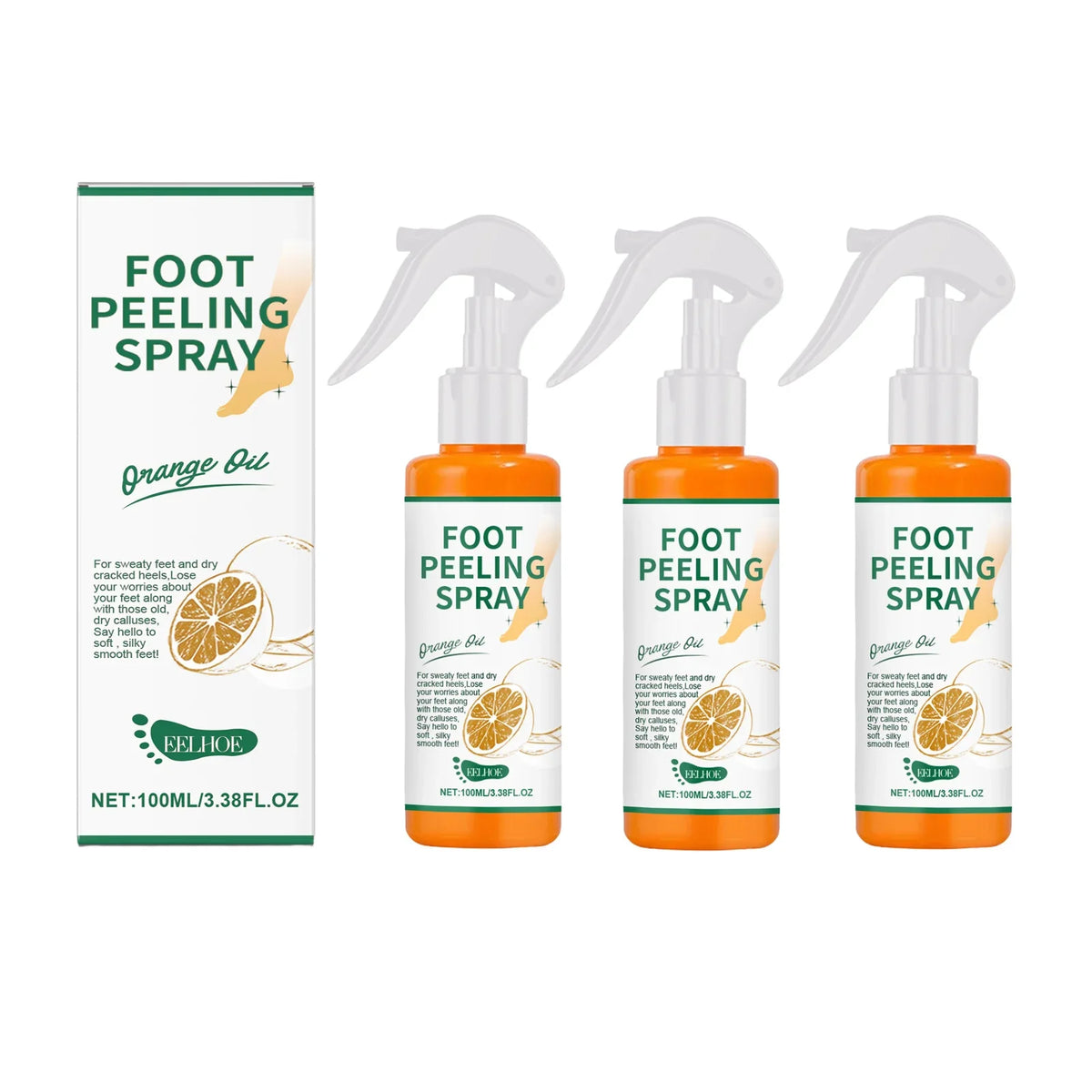 Eelhoe Foot Peeling Spray Dead Skin Remover Anti Crack Improve Rough Soften Moisturize Dry Skin Cleans Feet Exfoliating Liquids
