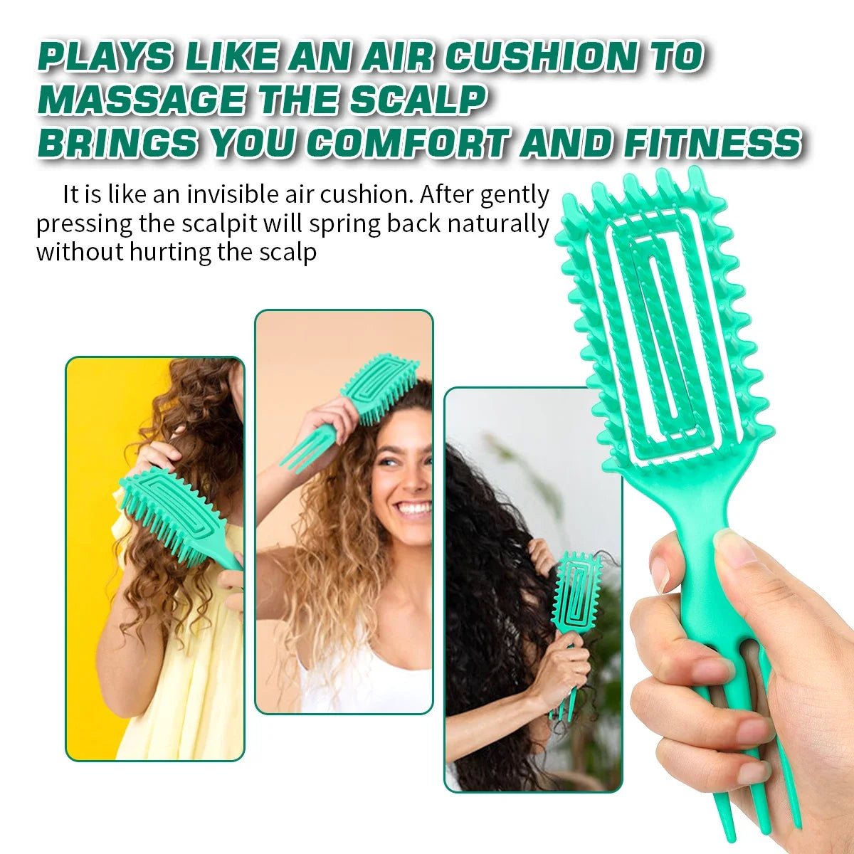 3 in 1 Curl Define Styling Brush Hollow Out Detangling Hair Brush Tangled Hair Comb Shaping Defining Curls Barber Styling Tools