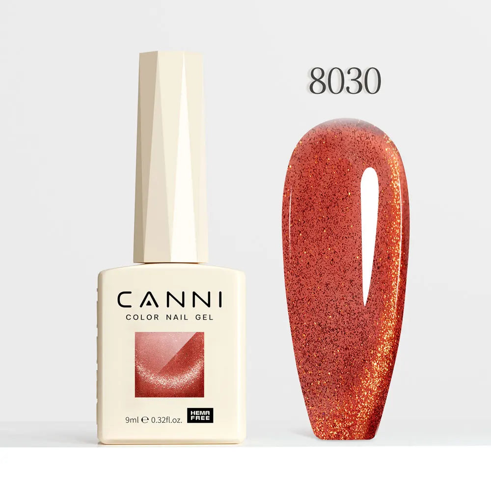 CANNI TPO/HEMA FREE Cat Eye Gel Nail Polish 9ml 48 Colors High Gloss UV-Removable Nail Art for Salon & DIY Manicure