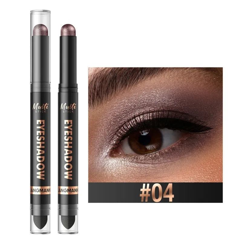 1PC Glitter Brown Eyeshadow Pen Smoky Eyes Makeup Long Lasting Shimmer Matte Lying Silkworm Eyeshadow Pencil Highlighter Stick