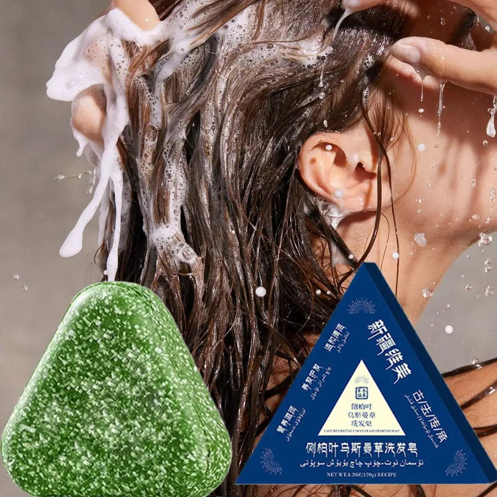 Anti-Hair Loss Shampoo Bar 120g, Herbal Usma Biotin Soap for Hair Growth, Strengthening Broken Hair, Control Oil & Dandruff