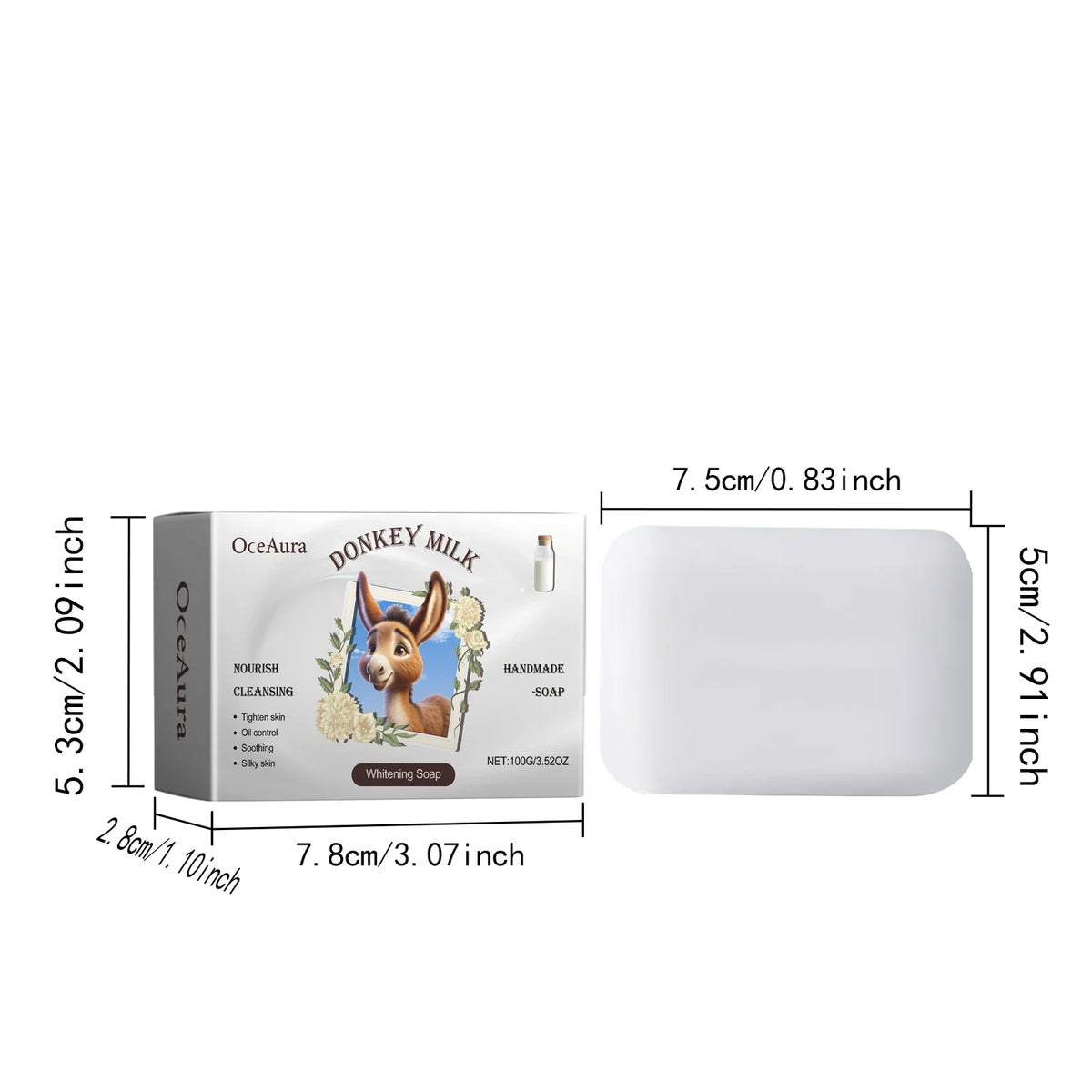 Body Cleansing Soap Moisturizing Nourishing Skin Improve Dullness Donkey Milk Soap Oil Control Exfoliator Natural Handmade Soap