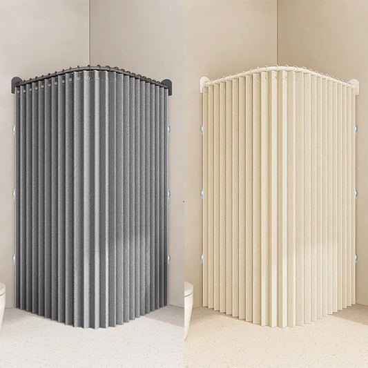 Foldable Retractable Shower Curtain, Waterproof Bath Screen, Space Saving Folding Partition for Small Tub