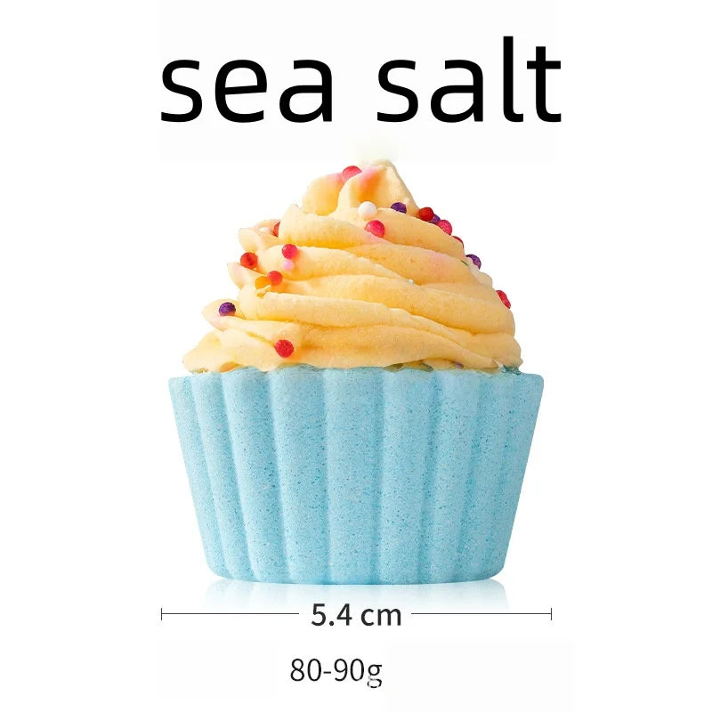 80g Cake Shaped Bath Salt Ball Bubble Bath Balls Creamy Children's Aromatherapy Essential Oil Bath Balls for Relaxing Soak