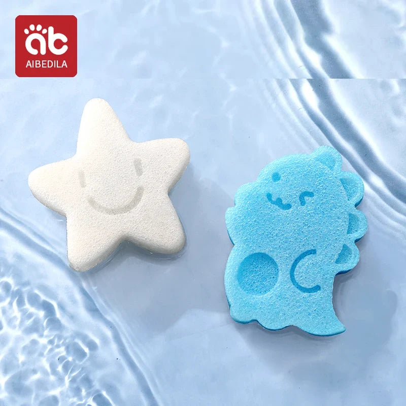 AIBEDILA Baby Duck Shape Bath Sponge Infant Shower Environmental friendly Cotton Scrub Body Bath Brushes Spa Sponge Cleaning