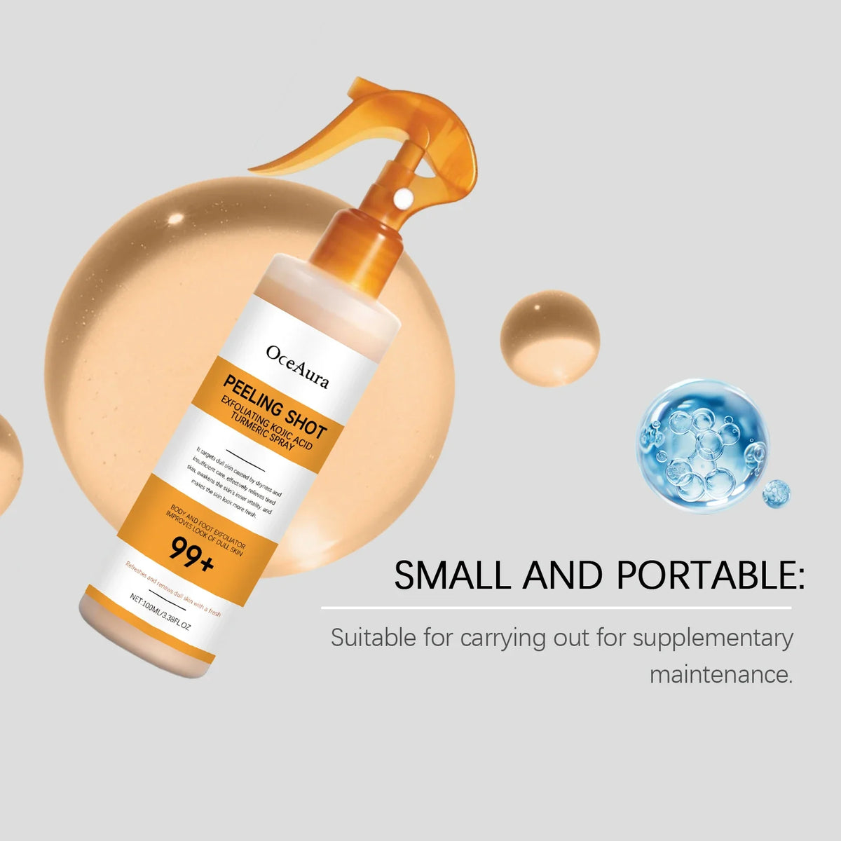 Body Keratin Care Kojic Acid Turmeric Spray Gently Exfoliating Peeling Solution Brightening Hydrating Skin Care All Skin Types
