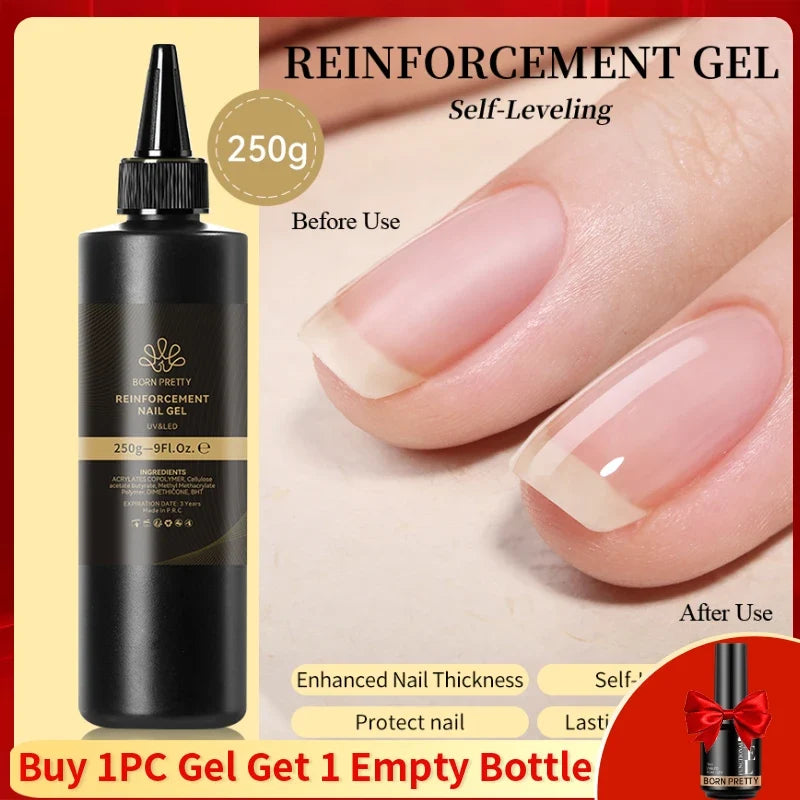 BORN PRETTY 250g Super Top Coat Gel Nail Polish Base Gel Matte Top Coat Semi-Permanent Varnish Soak Off Nail Art Functional Gel