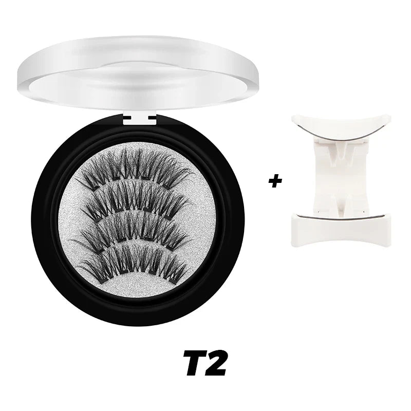 DINGSEN 1 Set Magnetic Eyelashes 3D Natural False Eyelashes Reusable Magnet Clip Set Lashes Extension Makeup Tweezers Lash Set