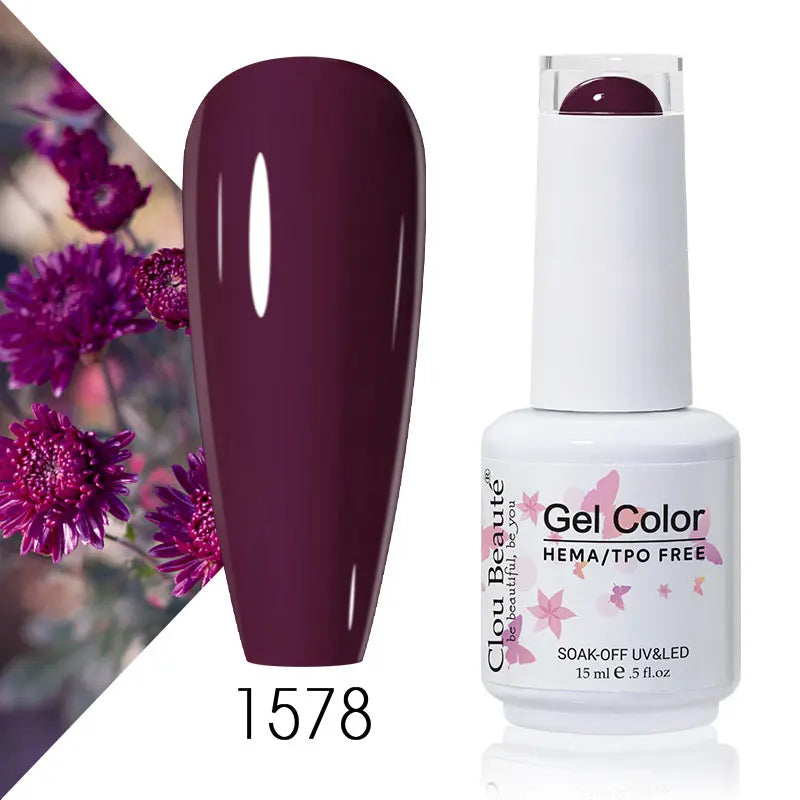 Clou Beaute Coffee Colors Nail Gel Polish HEMA/TPO FREE Soak off UV/LED 15ml Vernis Semi Permanent Nail Varnish 15ml Base Top