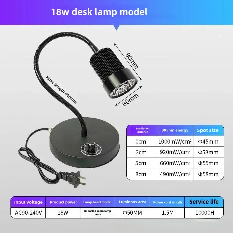 600W 395nm 405nm Ultra High Intensity UV Curing Lamp Shadowless Glue Drying UV Light  Glue Resin Ink Paint LCD Screen Curing