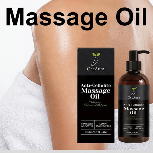 240ml Anti Cellulite Massage Oil Collagen Firming Grapefruit Essential Oil Tighten Abdomen Thigh Nourish Dry Skin Glowing
