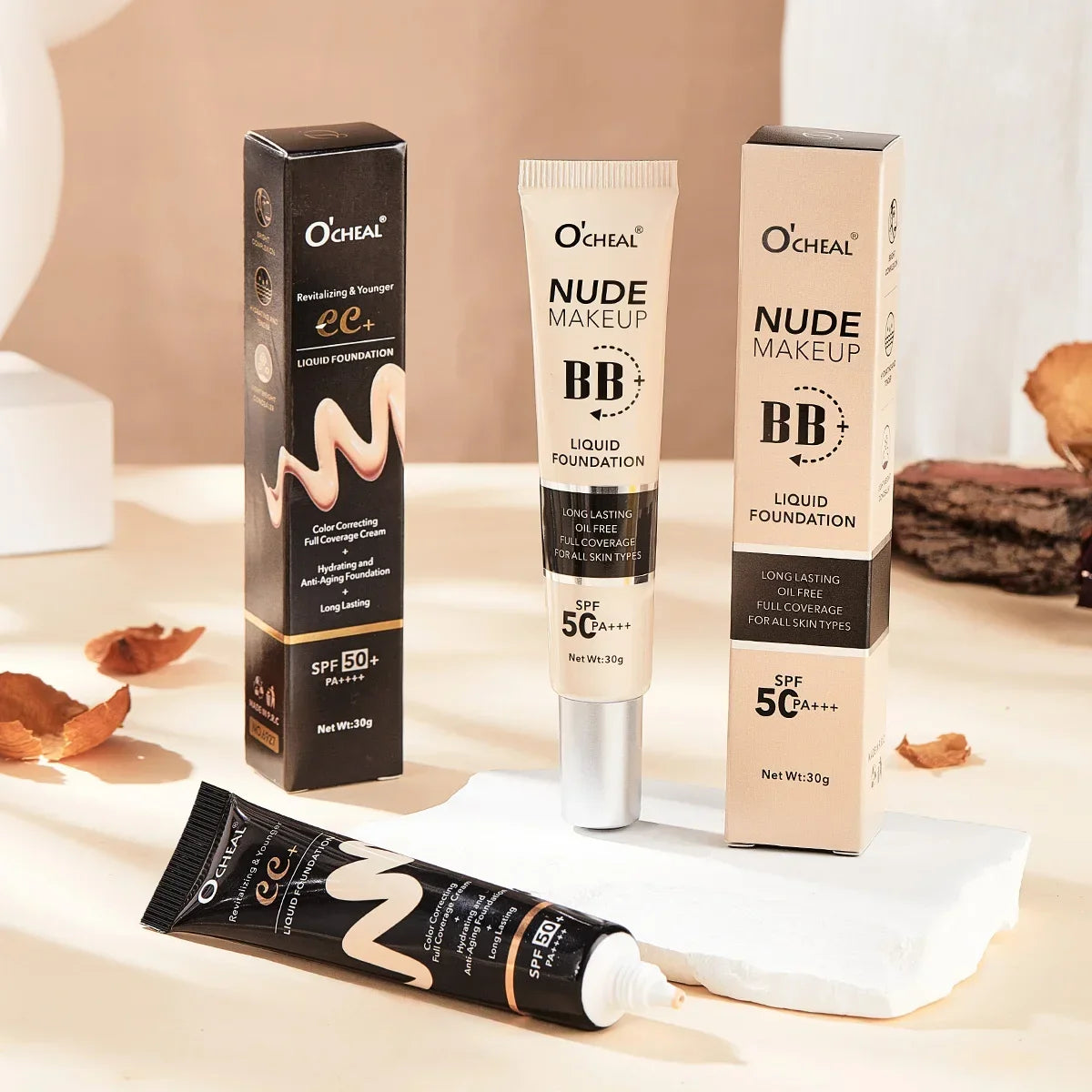 BB Cream SPF50 PA Plus Foundation Waterproof Long Lasting Brightening Primer Sunscreen Makeup Base Cosmetics For Women
