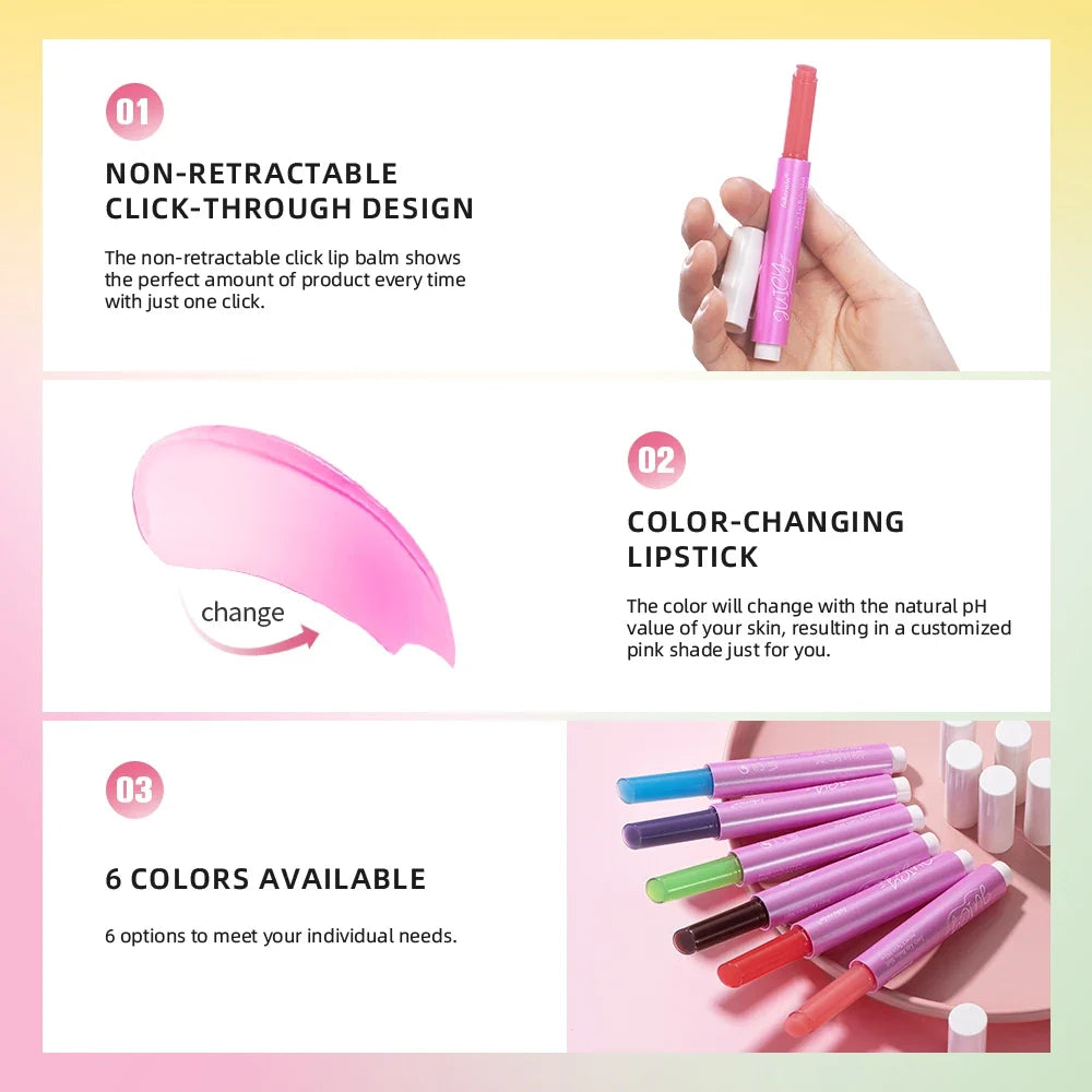 Color Change Juicy Lip Balm Shift Ph Color Changing Lip Balm Long Lasting Moisturizing Lipstick all change to pink lips makeup