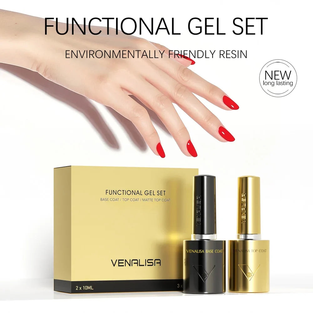 2/3pcs Venalisa Super Glossy Diamond Top Coat 10ml Hema/TPO Free Soak Off UV LED Long Wear Anti-Yellow No-Sticky Matt Top Coat