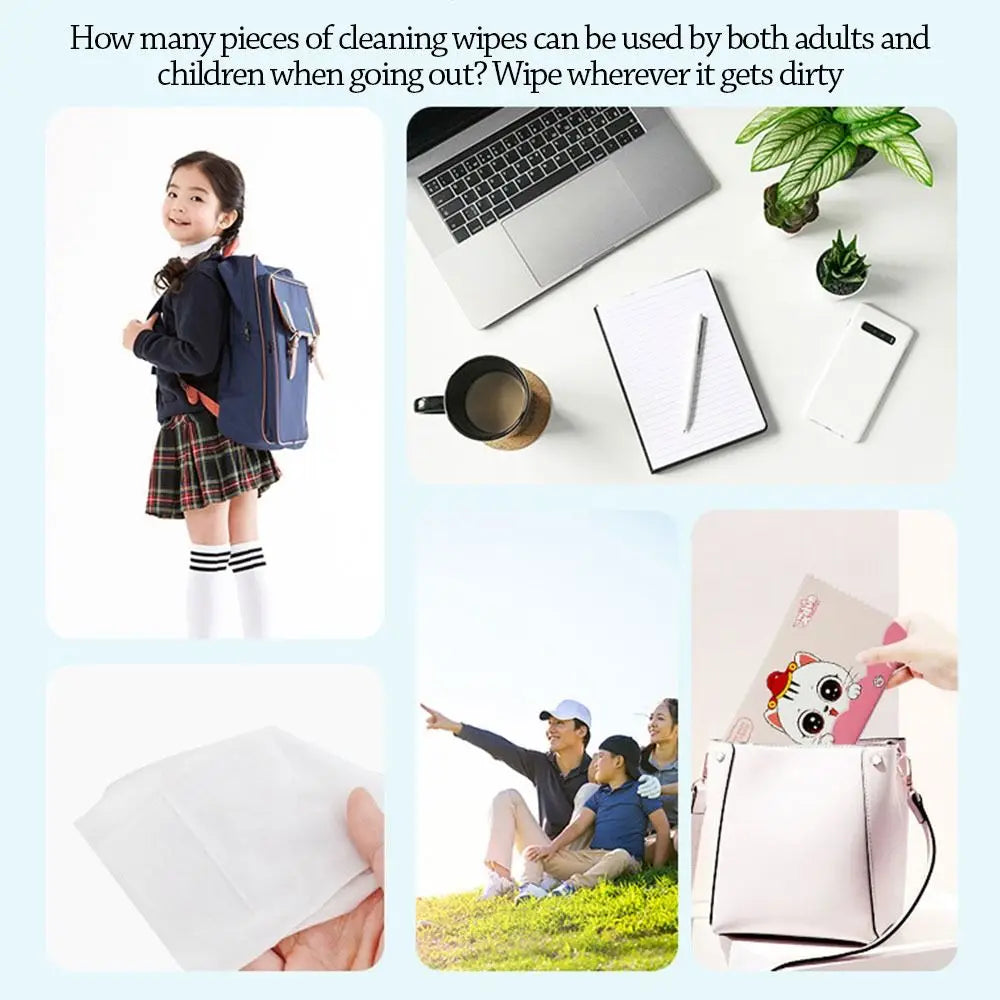 50pcs Cute Disinfection Baby Wet Wipes Non woven fabric Portable Moist Paper Hand Cleaning Wet Wipe Pouch Home