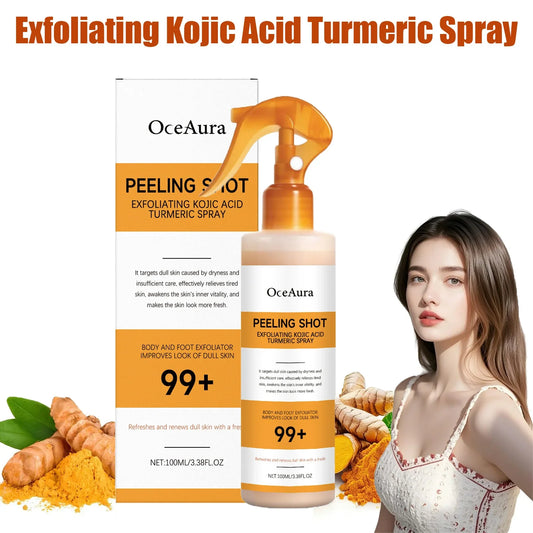 Body Keratin Care Kojic Acid Turmeric Spray Gently Exfoliating Peeling Solution Brightening Hydrating Skin Care All Skin Types