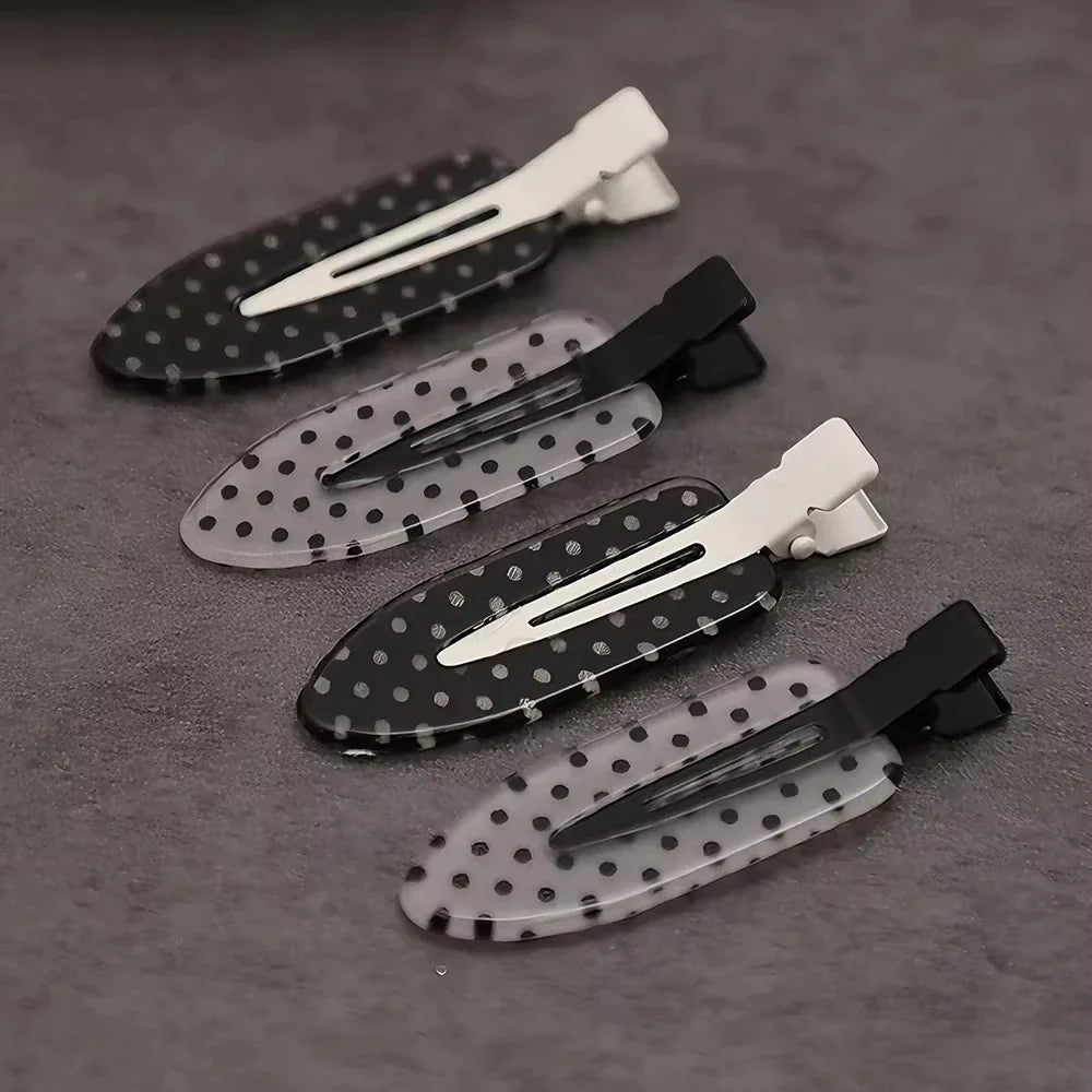 Black White Polka Dot Acrylic Hair Clips Minimalist Secure Hold Suitable for Daily Wear Party Outfits Hair Styling Accessories