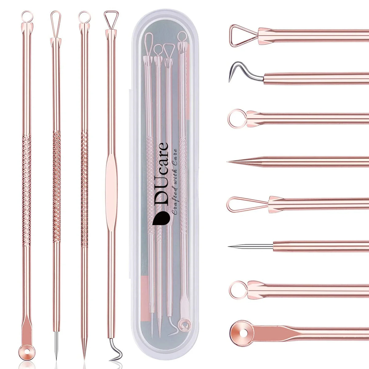 DUcare 4pcs Acne Blackhead Removal Needles Stainless steel Pimple Spot Extractor Acne Treatment Acne Needle Face Clean Care Tool