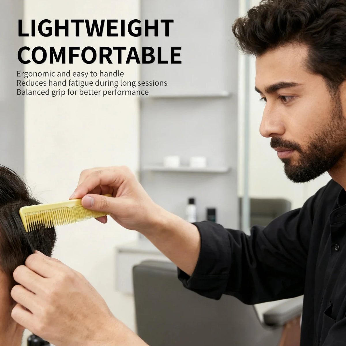 2/8PCS Pro Barber Fade Haircut Combs Anti-static Hair Clipper Combs For Men Wide Fine Tooth Taper Combs Salon Styling Tools