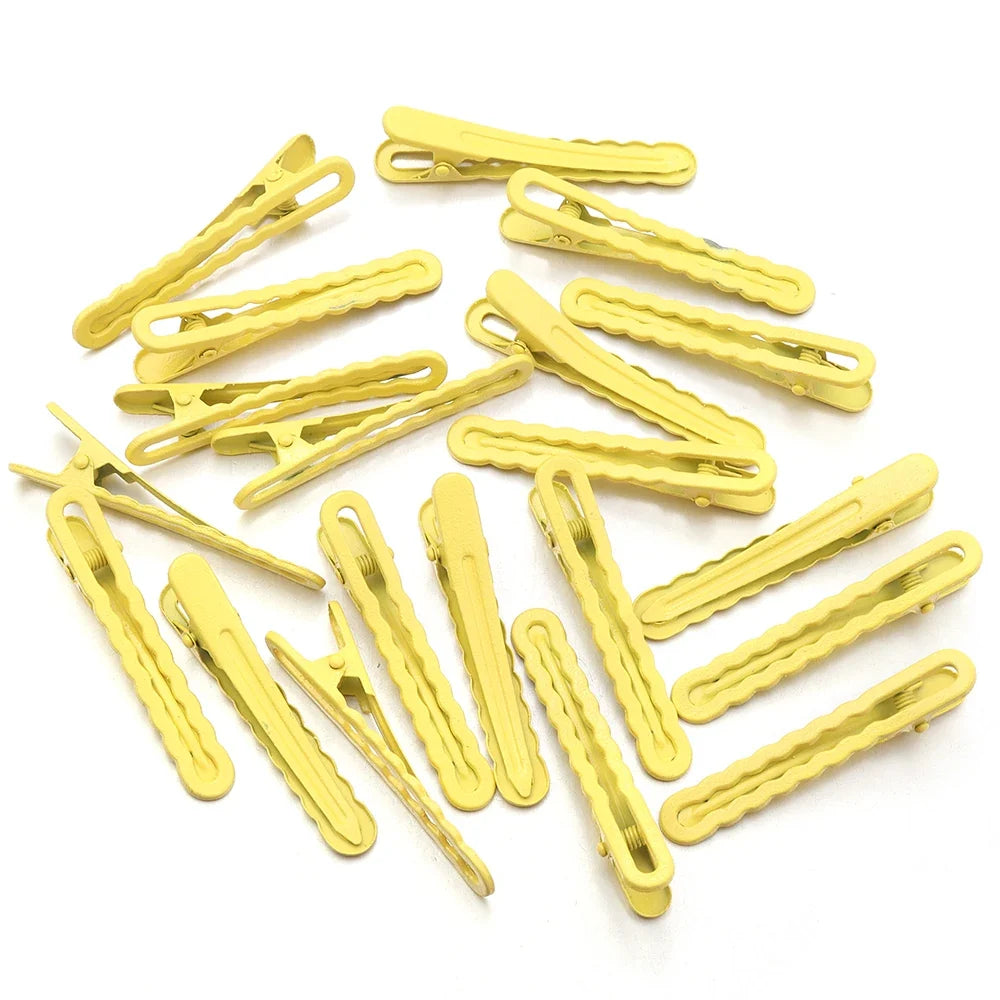 50pcs 6cm Candy Colored Hair Clips Women Girls Metal Hairpins Hollow Bangs Side Clip for Makeup Hair Styling Hairgrip Wholesale