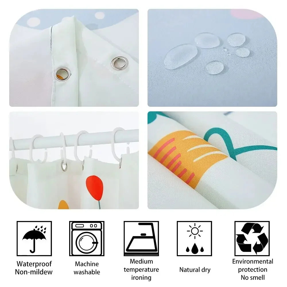 Custom Shower Curtain Bathroom Waterproof Curtains 3D Printing Customized Photo Polyester Bath Decor With Hooks for Dropshipping