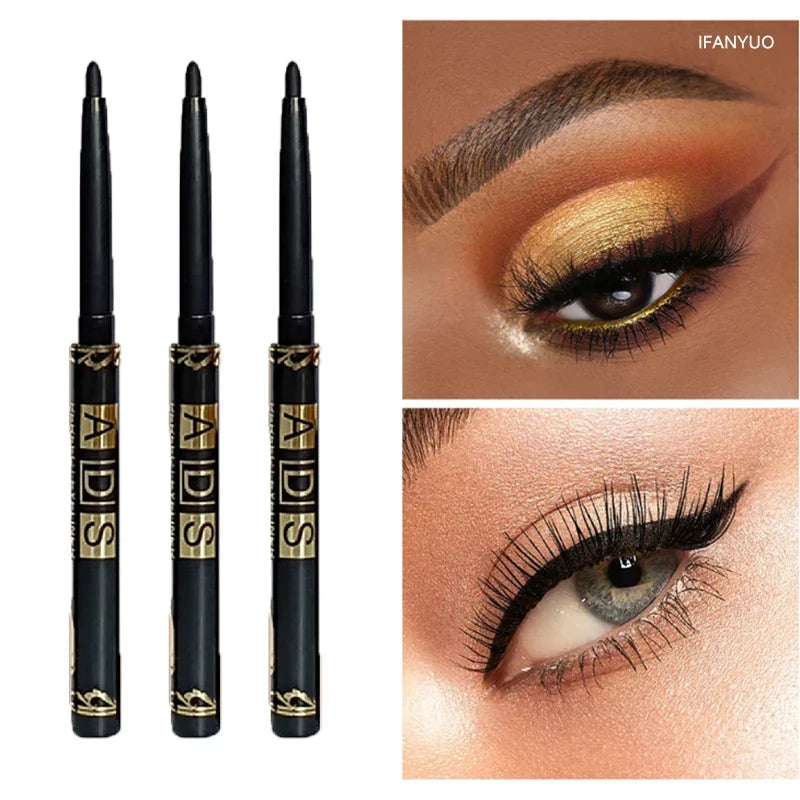 3Pcs Quick-dry Eyeliner Pencil Lasting Smooth Matte Eye Liner Waterproof Anti Smudge Liquid Eyeliner Pen Eyes Makeup Cosmetics