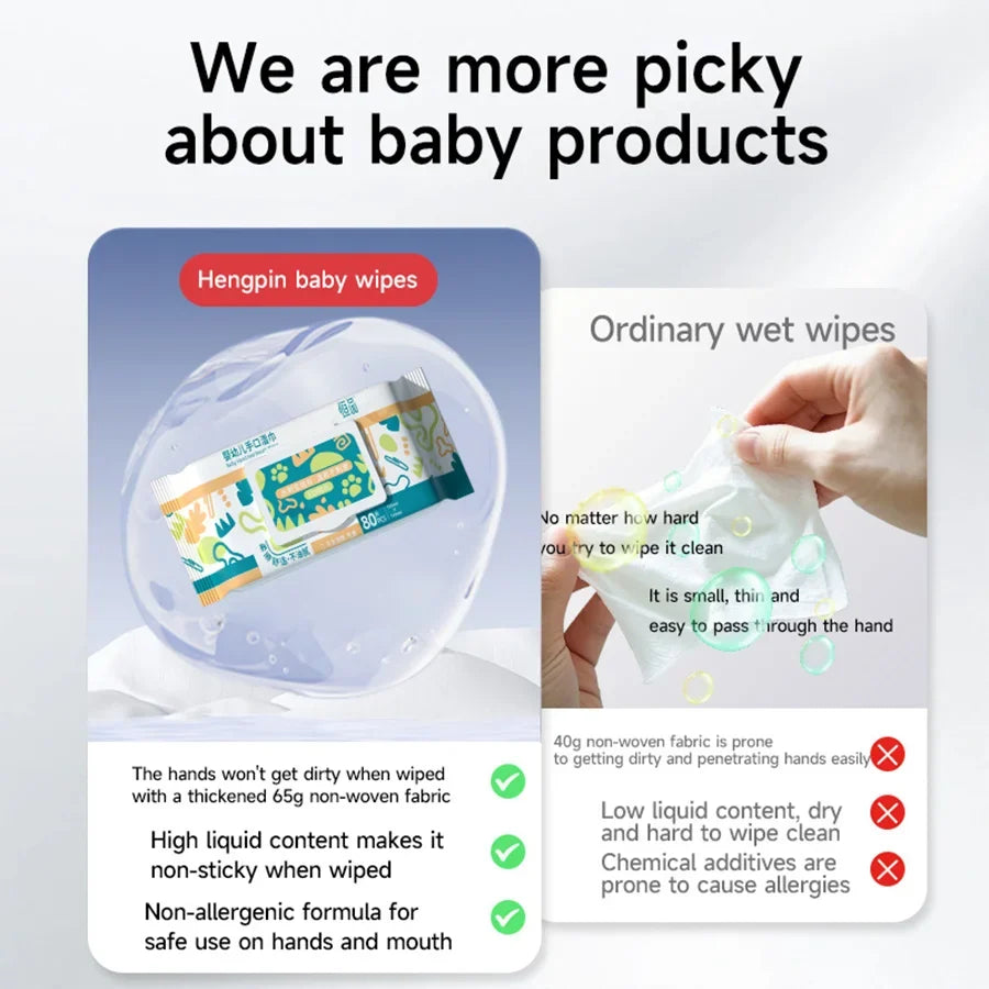 Baby Hand Face Wipes Fragrance-free Soft Thickened 100% Cotton Face Towel Make Disposable Wet Wipes For Hand Mouth Cleaning