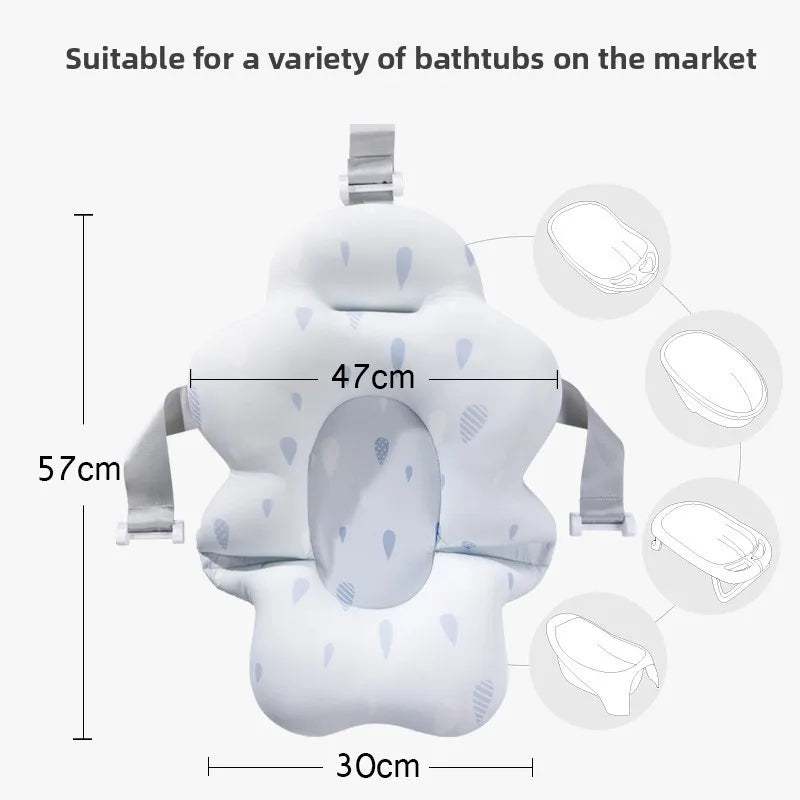 Baby Bath Support Pad Foldable Floating Seat Adjustable Newborn Bathing Cushion Infant Safety Net Hammock