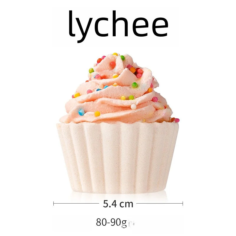 80g Cake Shaped Bath Salt Ball Bubble Bath Balls Creamy Children's Aromatherapy Essential Oil Bath Balls for Relaxing Soak