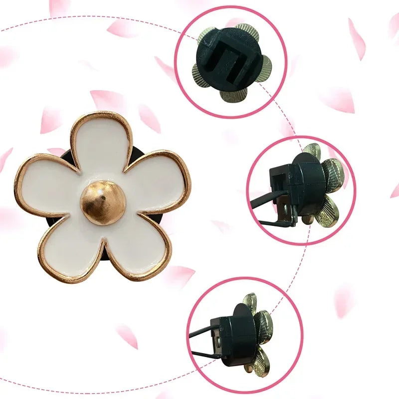 Car Outlet Vent Perfume Clips Conditioning Aromatherapy Freshener with Cute Flower Design