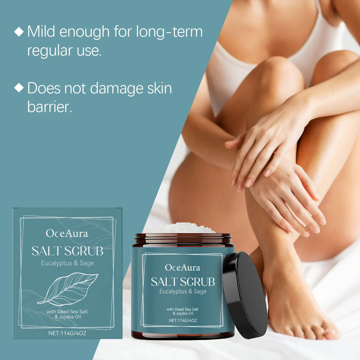 Dead Sea Salt Body Washing Scrubs Remove Dead Skin Care Professional Skin Cleaning Exfoliator Jojoba Oil Bath Body Scrub 114g