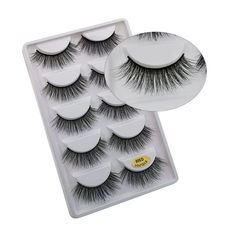 3/5 Pairs 3D Faux Mink Hair Soft Eyelashes Natural Thick Long False Eyelashes Dramatic Fake Lashes Handmade Eyelashes Faux Cils