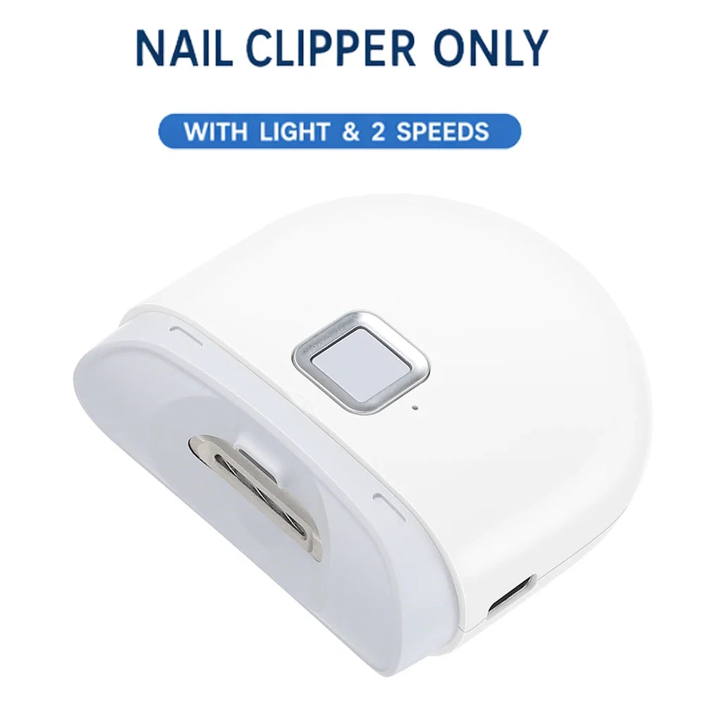 Electric Nail Clipper Grinding and Polishing with Light Automatic Nail Trimmer Rechargeable Nail Cutter Manicure for Baby Adult