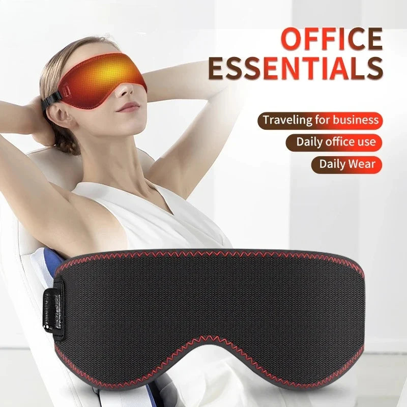 Heating Massage Eye Mask - Hot Compress Relieves Fatigue Dark Circles Aids Sleep 3 Gears Heat & Vibration (For Eye Strain)